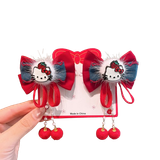  Kẹp tóc nơ KTT0042  Kitty treo chuông 