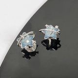  Bông tai TB0411 Trăng Xanh Opal – Cá Tính Nhẹ, Dễ Thương, Phong Cách Hà 