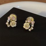  Bông tai TB0412 Hoa Vàng Trắng Vintage – Nữ Tính Nhẹ Nhàng, Phong Cách Hàn 