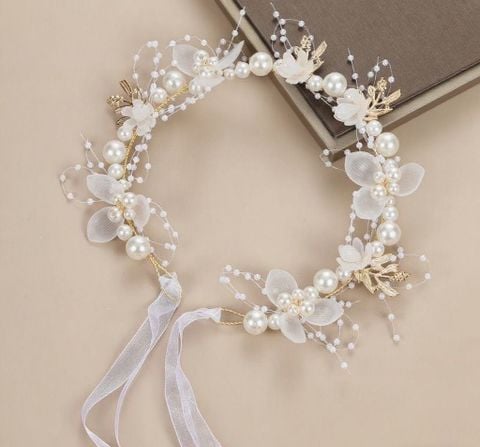  Cài tóc TC8025 Vòng Hoa Ngọc Trai – Thanh Lịch & Sang Trọng 