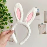 Băng đô BDD029 Tai thỏ trắng hồng Siêu Cute 
