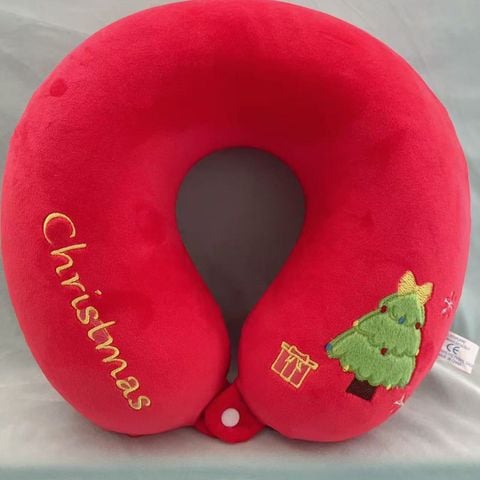  Gối cổ noel CGNL25 - Gối chữ U cao cấp họa tiết Giáng Sinh dễ thương 