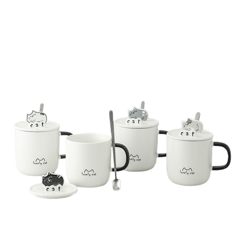  Ly Sứ NL0034 Cat Minimal siêu xinh, decor bàn cực chill 