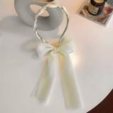  Cài tóc nơ voan trắng kem TCB023 – Dịu dàng, ngọt ngào và chuẩn nàng thơ 