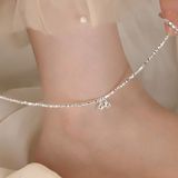  Lắc Chân Bạc Ánh Hợp Kim LCT65 – Charm Hoa Xinh, Nữ Tính – Không Đen Không Gỉ 