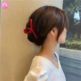  Kẹp Tóc Nhựa KTT0012 – Màu Đỏ Đô Sang Trọng, Cố Định Chắc, Dễ Phối 