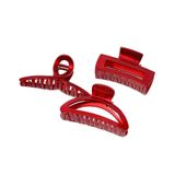  Kẹp Tóc Nhựa KTT0012 – Màu Đỏ Đô Sang Trọng, Cố Định Chắc, Dễ Phối 