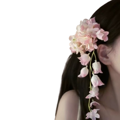 Kẹp tóc KTT0054 Hoa Cascad KTT0054 Hoa Rơi Pastel Hồng/Trắng/Xan 