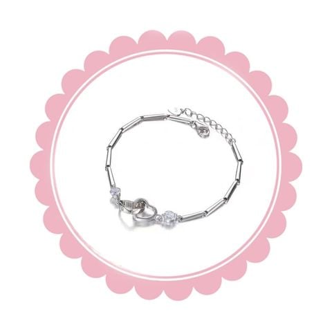  Lắc Tay Titan LTC122 – Charm Trái Tim Đôi 