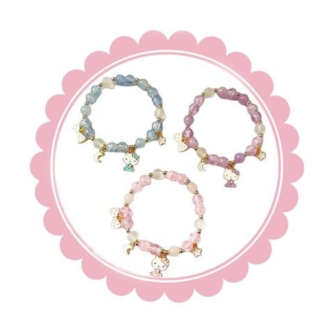  Lắc Tay Hạt Cute LCT207 – Charm Kitty & Ếch Xanh Dễ Thương, Đeo Là Mê 