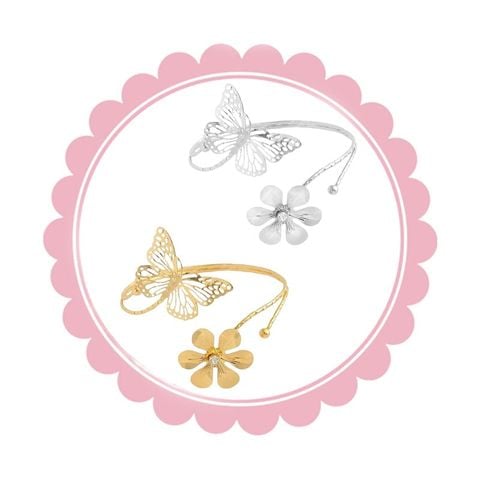  Vòng Đeo Bắp Tay LCT212  Bướm & Hoa – Nhẹ Nhàng Nàng Thơ, Đi Tiệc Siêu Xinh 