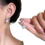  Bông tai TB0473 - Nơ sao xanh tinh tế 