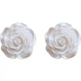 Bông tai TB0476 - Hoa trắng lớn thanh lịch, tiểu thư 1.8cm 