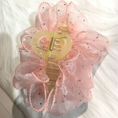  Kẹp tóc bèo KTB05 – Nơ voan tơ óng ánh 