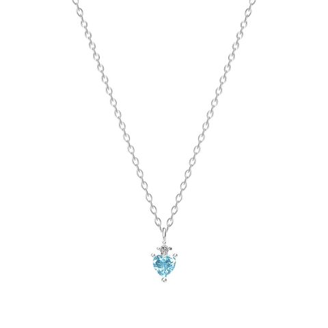  Dây Chuyền DC296 – Trái tim titan xanh trong trẻo, ngọt ngào 