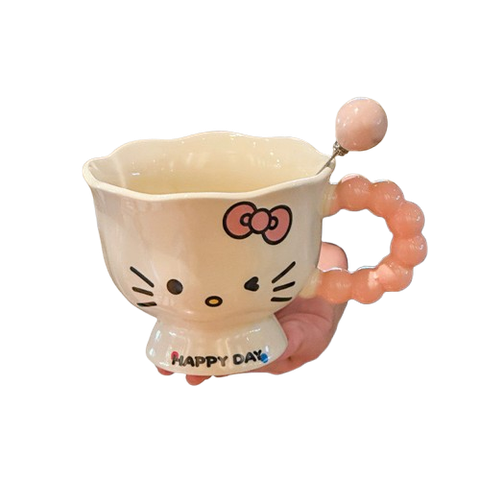  Ly Sứ Hello Kitty NL0041 – Thiết Kế Nơ Nổi 3D, Quai Bong Bóng Hồng 