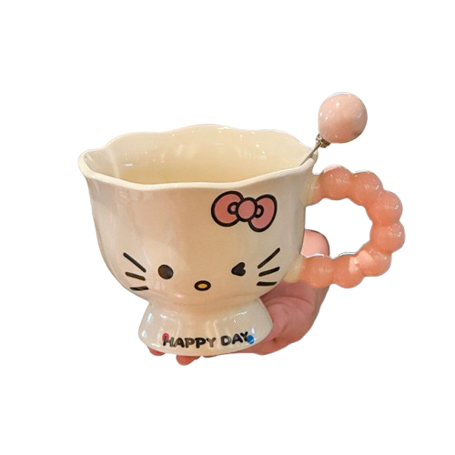  Ly Sứ Hello Kitty NL0041 – Thiết Kế Nơ Nổi 3D, Quai Bong Bóng Hồng 