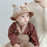  Nón cho bé NCC0309 – Mũ vành bé trai bé gái màu Hồng, Nâu 