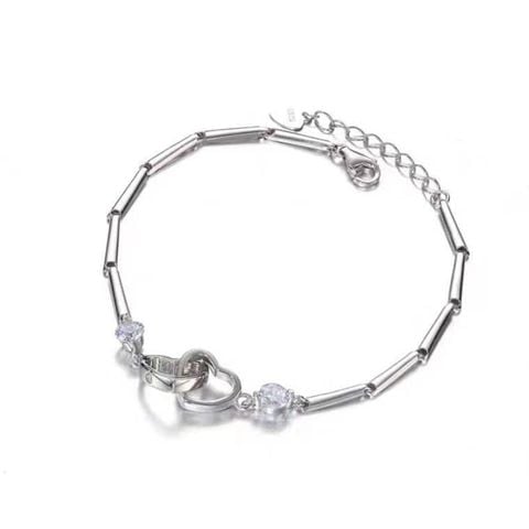  Lắc Tay Titan LTC122 – Charm Trái Tim Đôi 