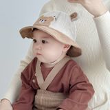  Nón cho bé NCC0309 – Mũ vành bé trai bé gái màu Hồng, Nâu 