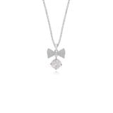  Dây Chuyền DC297 – Nơ titan đính đá sang xinh, nữ tính 