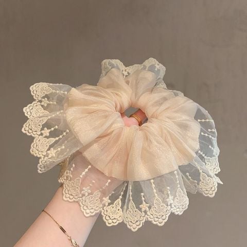  Cột tóc CT0015 – Scrunchies bèo phối ren tơ 