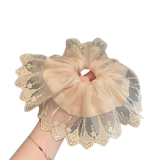  Cột tóc CT0015 – Scrunchies bèo phối ren tơ 