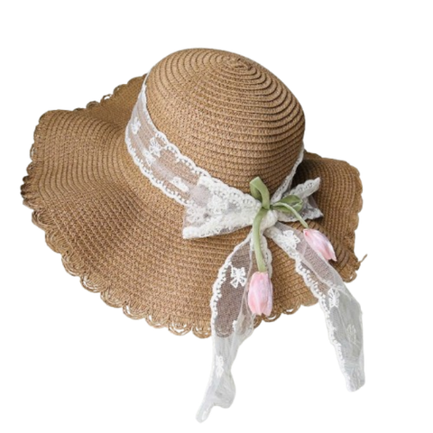  Nón NCC0327 – Nón Cói Đính Hoa Vintage Ngọt Ngào 