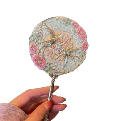  Gương MG023 - Gương cầm tay Hoạ tiết Hoàng Gia 