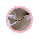  Bông tai kẹp TB0413 Nơ Đen Viền Vàng – Sang Trọng Tối Giản, Phong Cách Tiểu Thư 