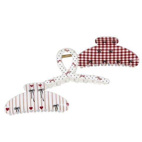  KẸP TÓC TK0319 – HỌA TIẾT NƠ NGỌT NGÀO MÙA GIÁNG SINH ✨ 