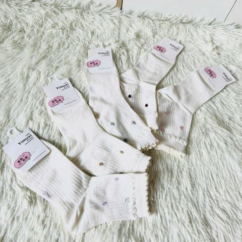  Tất Cổ Cao Viền Bèo VOV0012 – Phong Cách Vintage 