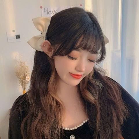  Kẹp tóc TK0103 – Kẹp Nơ Lụa Bản To Phong Cách Hàn Quốc, Tôn Vẻ Nữ Tính Thanh Lịch 