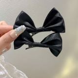  Kẹp tóc TK0103 – Kẹp Nơ Lụa Bản To Phong Cách Hàn Quốc, Tôn Vẻ Nữ Tính Thanh Lịch 