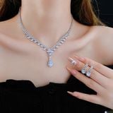  Dây chuyền DC304 Bộ bông tai+dây chuyền Mạ đính Đá Giọt Nước 