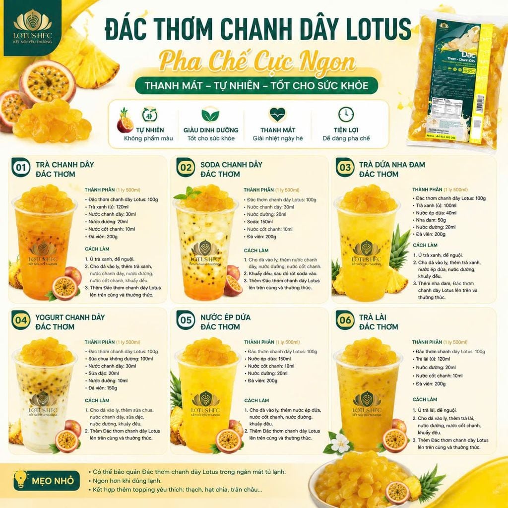 Đác Thơm Chanh Dây Lotus 500g