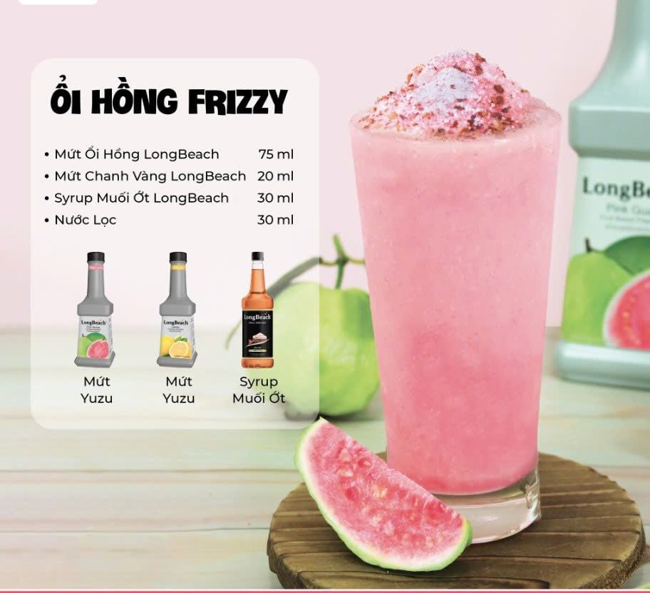 Mứt Longbeach Ổi Hồng Pink Guava 900ml