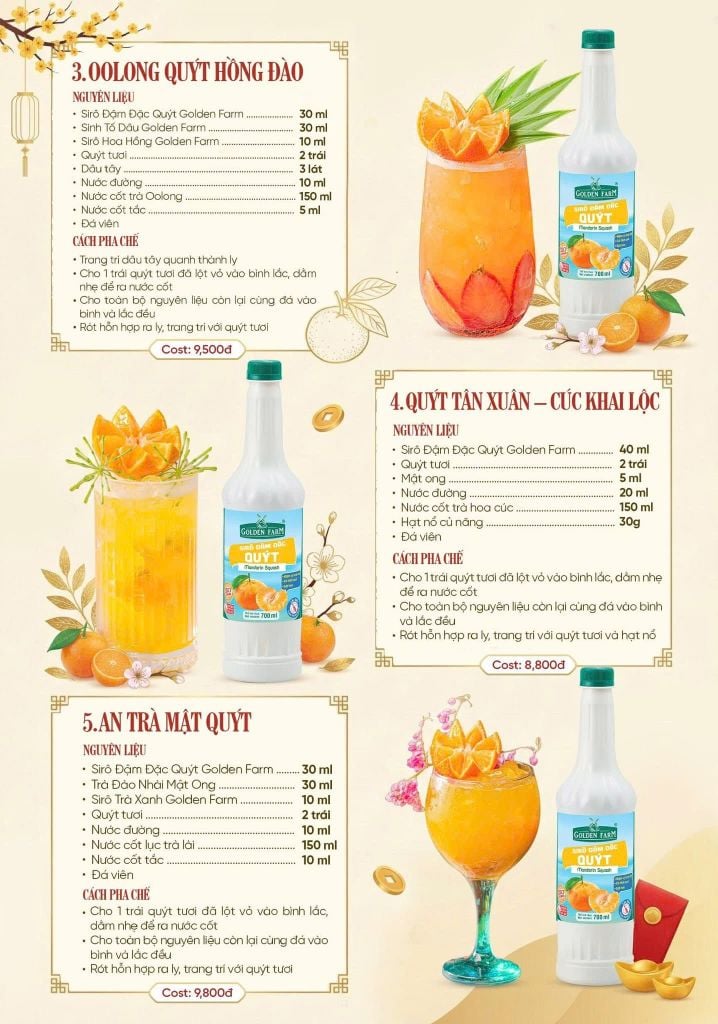 Syrup Goldenfarm Đậm Đặc Quýt 700ml