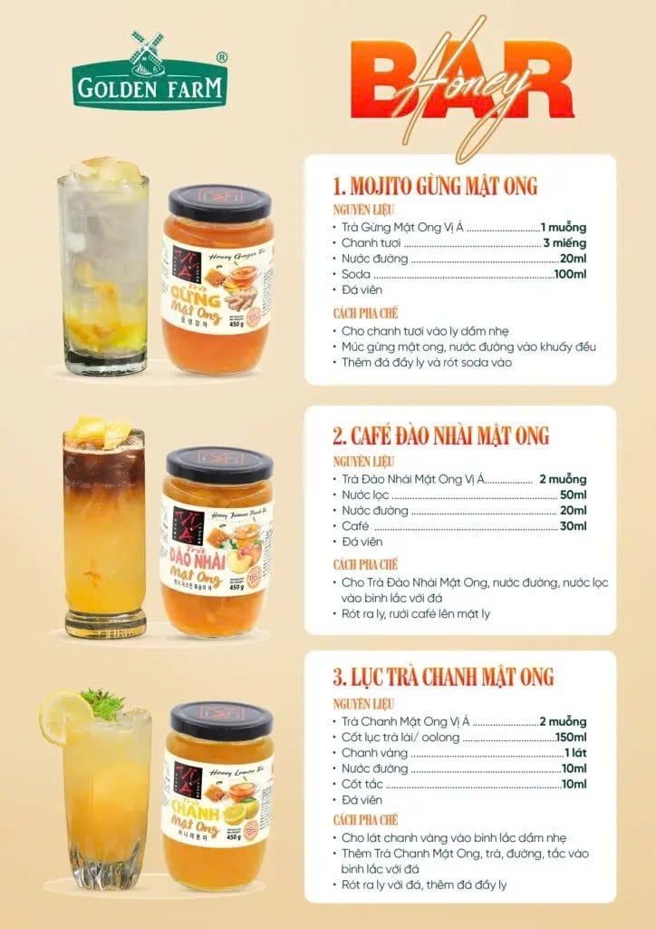 Trà Mật Ong Vị Á  Golden Farm 450g