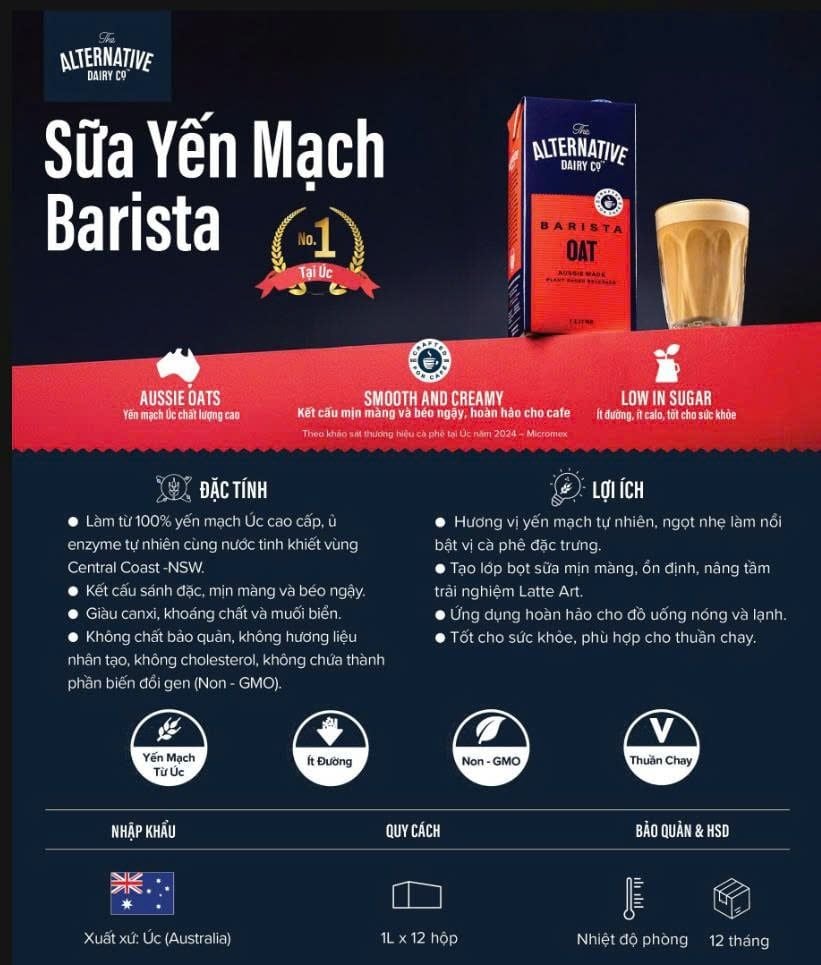 Sữa Yến Mạch The Alternative 1L