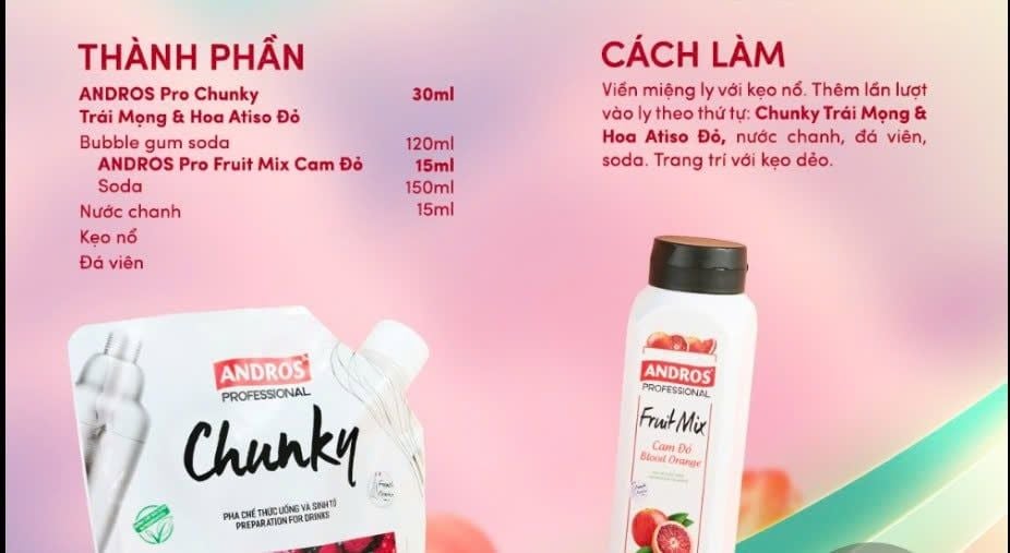 Mứt Chunky Trái Mọng Và Hoa Atiso Đỏ Andros 1kg