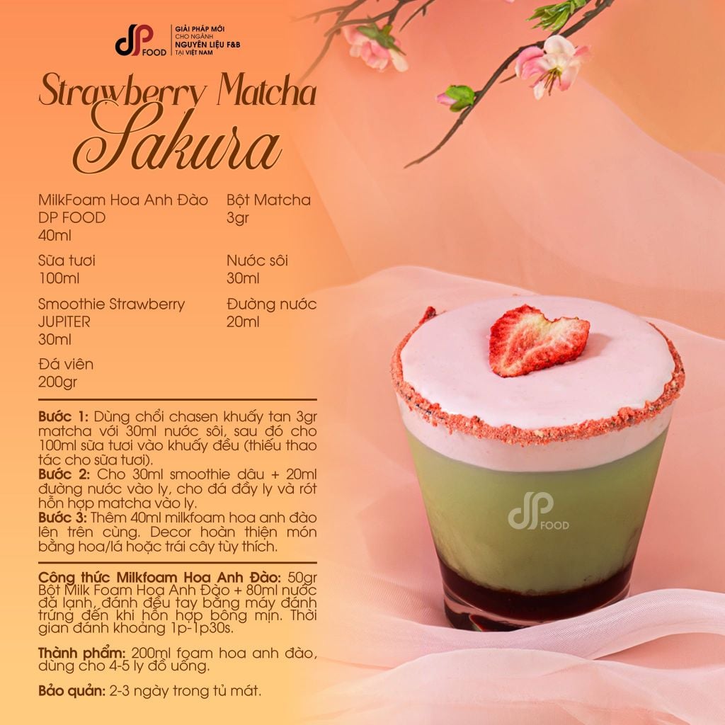 Bột Milk Foam Hoa Anh Đào DP Food 500g