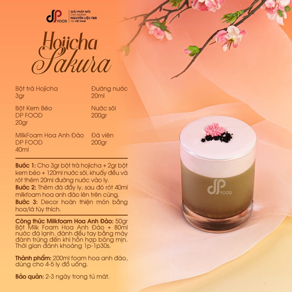 Bột Milk Foam Hoa Anh Đào DP Food 500g