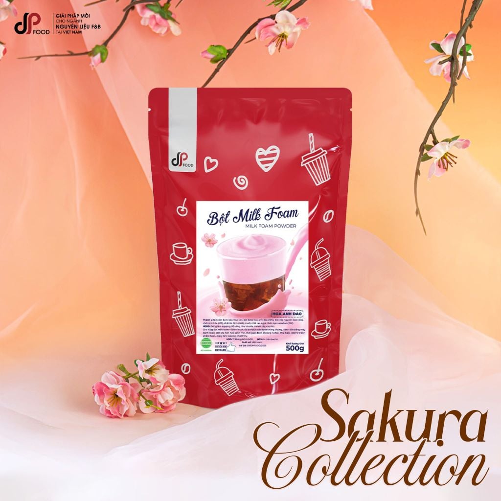 Bột Milk Foam Hoa Anh Đào DP Food 500g