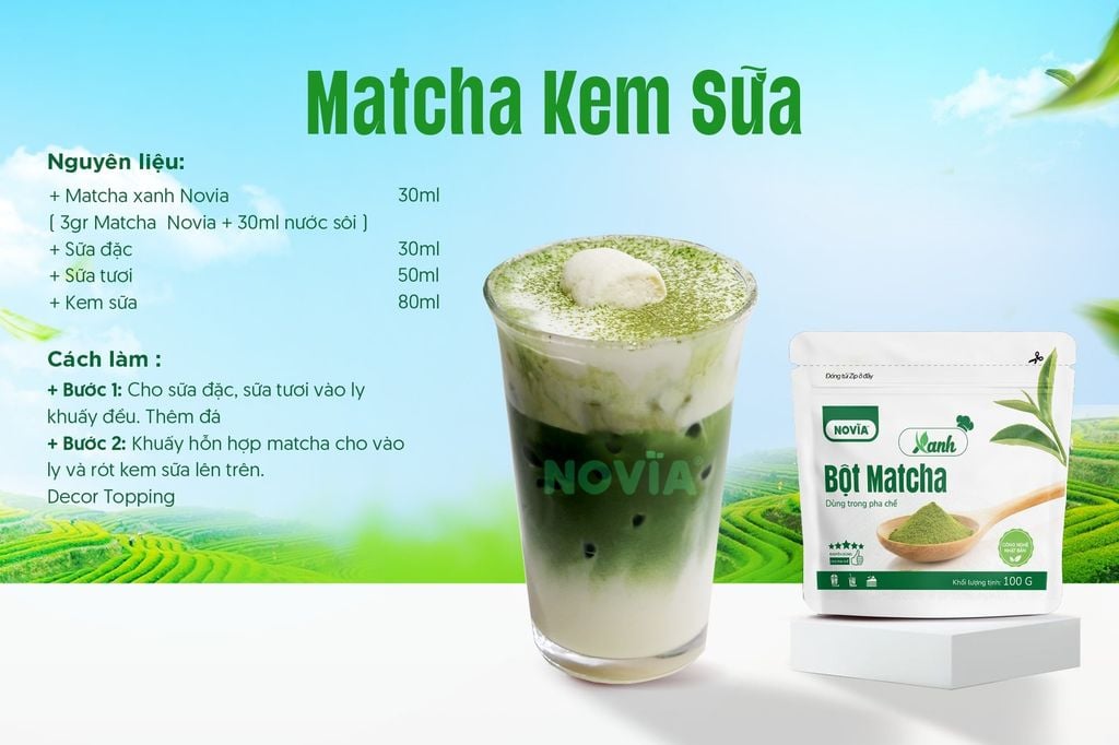 Bột Matcha Novia Xanh