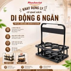 KHAY ĐỰNG Ly NƯỚC CÓ QUAI XÁCH DI ĐỘNG 6 NGĂN