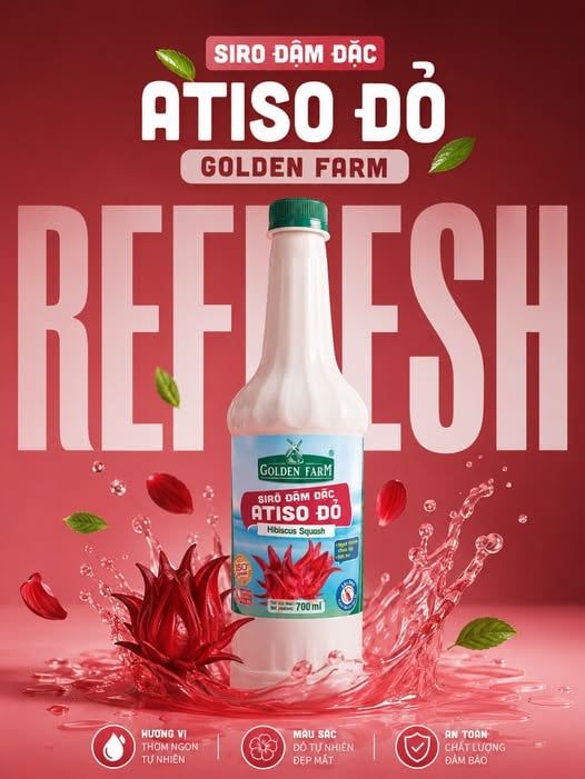 Syrup Goldenfarm Đậm ATISO ĐỎ  700ml