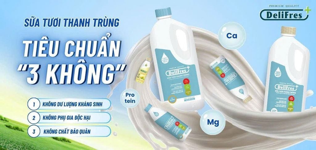 Sữa Tươi Thanh Trùng DeliFres+ Không Đường