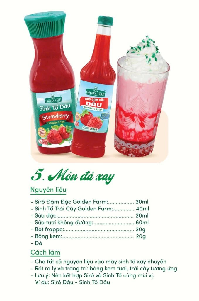 Syrup Goldenfarm Đậm Đặc Dâu 700ml