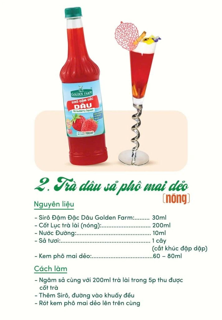 Syrup Goldenfarm Đậm Đặc Dâu 700ml